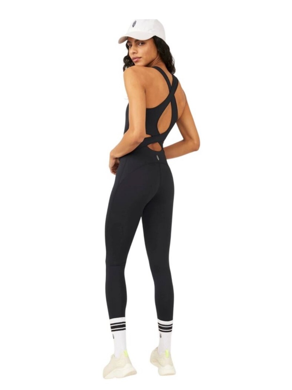 FP Movement by Free People Black Cross-Back Legging Jumpsuit